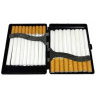 Портсигар Gentelo ▪ Пластиковий ▪ 20 сигарет ▪ Компактний чорний