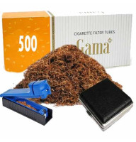 Набір для набивки сигарет 4 в 1: тютюн, гільзи, машинка, портсигар