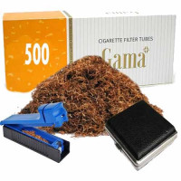 Набір для набивки сигарет 4 в 1: тютюн, гільзи, машинка, портсигар